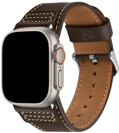 Wristitani Compatible avec Apple Watch Bracelet Cuir 44mm 45mm 46mm 42mm 49mm 40mm 41mm 38mm, Smartwatch Bracelets de Remplacement Femmes Hommes pour iWatch Ultra 2 Série 10 9 8 7 SE 6 5 4 3 2 1 | Convient pour homme de 49/46/45/44/42/41/40 mm pour homme, bracelet de rechange pour iWatch Ultra 3/2/1 Series 11 10 9 8 7