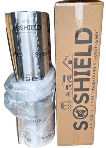 10mm Camper Van Adhesive Vapour Barrier, All in One Premium Insulation and Soundproofing, High Performance Acoustic & Thermal Foam Mat with Fiber Coating, 5m x 1m
