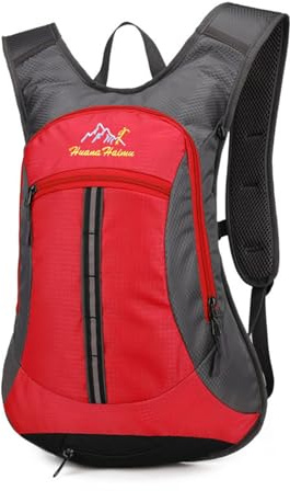 PORRASSO Zaino da Trekking Zaino Impermeabile 18L Leggero Zaino Hiking Backpack per Donna Uomo Campeggio Ciclismo Arrampicata Sport Rosso