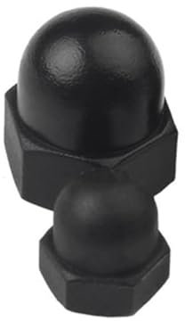 3/5/10/20/100PCS M3 M4 M5 M6 M8 M10 M12 M14 M16 M18 M20 schwarz und Weiß Nylon Mutter Kunststoff Hut Muttern Dekorative Hutmutter(Black,M10 10PCS)
