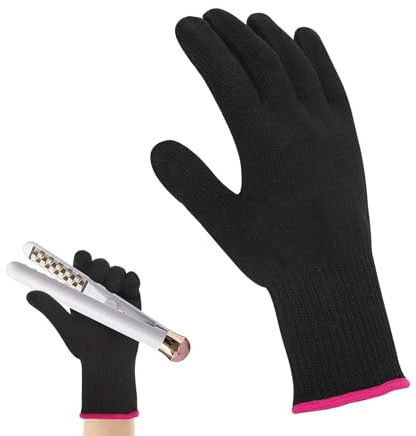 Fogcosy Professional Heat Resistant Gloves - Heat Guard for Hair Styling, Curling, Up to 250°F, Black, Ambidextrous, One Size Fits All
