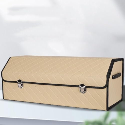 GLYGLY Auto Kofferraum Organizer für Opel Insignia B Grand Sport Tourer Wagon 2017-2022, Kofferraumtaschen Autotasche Organizer Wasserdicht Fächern Aufbewahrungs Box Faltbare,A-Beige-75 * 32 * 30cm