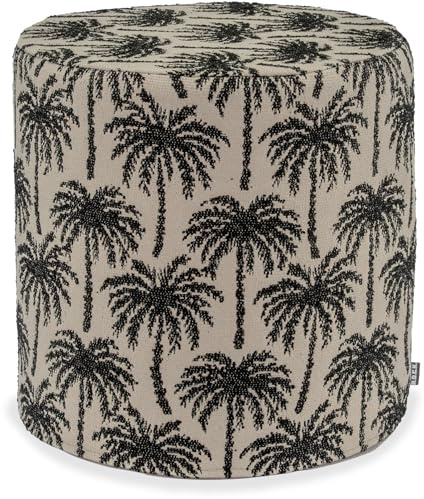 H.O.C.K. Vamosa Palms Outdoor Hocker: Dein Allround-Talent für Terrasse & Garten, wetterfest, farbecht, komfortabel (Schwarz)