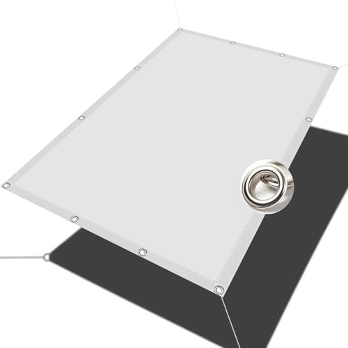 Tenda a Vela Rettangolare 4 x 6 m Pes Poliéster Protezione UV Al 98% Rete Ombreggiante con Occhielli con Occhielli per Balcone, Terrazza, Bianco