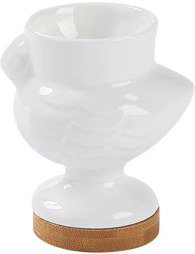 LIZHAYG Coquetiers Coquetier en céramique en Forme de Poussin, Support for œuf Dur, récipient for Cuisine, Petit-déjeuner, Banquet, œufs(White)
