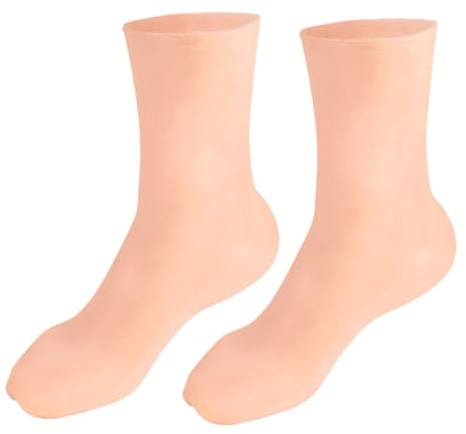 POPETPOP Feuchtigkeitspendende Socken Wiederverwendbar für Trockene Füße mit Wabenförmiger Polsterung Fußpflege über Nacht für Frauen