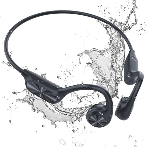 MONODEAL Kopfhörer Schwimmen, IP68 Knochenschall Kopfhörer Bluetooth 5.3 Sport Bone Conduction Kabellos Schwimmen Eingebaute 32GB MP3-Player Speicher, Open Ear Kopfhörer für Schwimmen