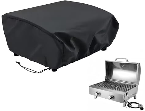 Azatemgo Grill Abdeckhaube aus Oxford-Gewebe 420D – Größe 70 x 47 x 30 cm – Wasserdicht, UV- und Staubdicht – Schwarz – Für Weber Q100/1000, Enders URBAN, Urban Pro | 70 x 47 x 30 cm, Oxford-Gewebe 420D, wasserdicht, UV-beständig, staubdicht