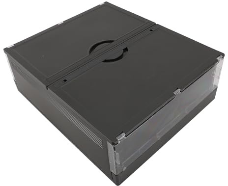 Locadence Cassetto Della Scatola Stoccaggio Sotto Il Letto Copertura Pieghevole Plastica Trasparente con un Contenitore Stoccaggio con un Bidone Organizzatore (Negro)