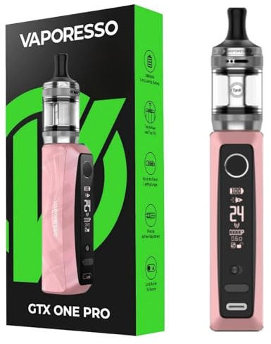 For Vaporesso Kit GTX ONE Pro Mod Batería 3000mAh 40 W (Rosa) 3 ML Atomizador XTank T Tanque Resistencia GTX Mesh Coil 0,6Ω/1,2Ω Llenado superior/Flujo de aire MTL/RDL Vape Original - No Nicotine