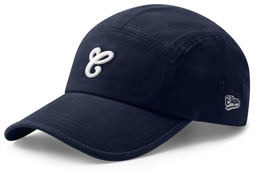 CLAPE 5 panelkeps baseballkeps med klassiskt brätte böjd bomull solskydd keps män kvinnor basebollkeps för golf utomhus, CLBB02-marinblå, one size
