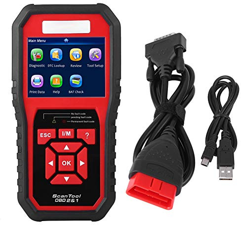 TKSE Escáner de Diagnóstico Automotriz KW850 OBD2 EOBD, Lector de Códigos de Falla, Escáner de Diagnóstico LED para Vehículos OBDII desde 1996, Escáner EVAP, Herramienta de