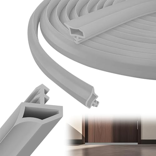 Zugluftstopper für Zimmertür Türdichtung Gummi - 10M GrauTürrahmen Dichtung,Rolle Elastische Türdichtung - Wasser,UV und Witterungsbeständig für alle Fenster und Zimmertürdichtung