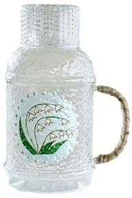 Brocche Caraffa in vetro for acqua da 2200 ml con coperchio Bollitore in resistente al calore una tazza for tè freddo caldo e succo Caraffe da Tavola Brocche