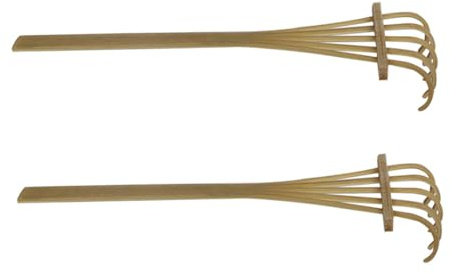 Alasum Mini Bamboo Rake Sandbox Accessory for Boys and Girls, 2pcs Mini Garden Rake Set with 5 Teeth, Suitable for Zen Gardens and Sand Play Outdoors