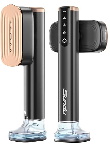 Travel Steamer for Clothes with 180 ml Water Tanks,15s Fast Heat-up,24 g/min Strong Steam Performance, Portable Garment Steamer with Touch Control, LED Display, Steam Iron(Black Gold)