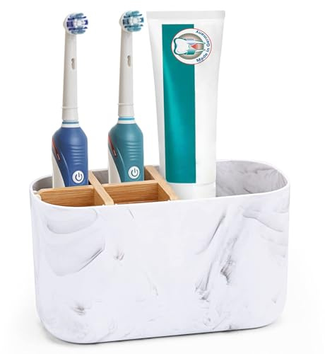 Zahnbürstenhalter Bad Organizer mit 5 Fächern für elektrische Zahnbürste, Zahnpasta Halter für Waschtisch, Bathroom Organizer Toothbrush Holder (Style C)