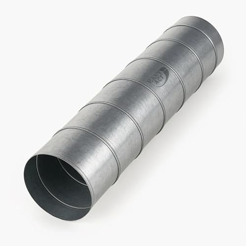 Easy Act Tuyau spiralé galvanisé Ø 160 mm, longueur 1 m, tuyau de ventilation en acier pour installations de ventilation, convient pour la ventilation résidentielle et industrielle