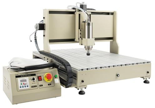Fraiseuse CNC 6090 à 4 axes - Routeur USB - Kit de fraisage pour MACH3 - Moteur à broche USB 2,2 kW avec fraiseuse et VFD - Zone de travail XYZ - 600 x 900 x 150 mm