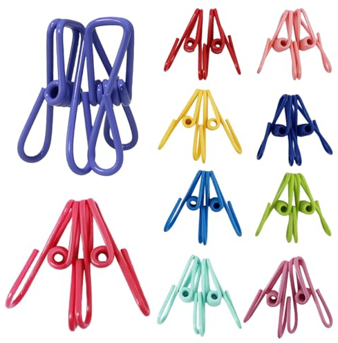 20pcs Food Bag Clips for Storage, Randalfy Heavy Duty Steel & PVC Coated Airtight Sealing Clips, Multi-function Chip Bag Clips for Kitchen, Freezer, Office - Durable & Reusable Pegs