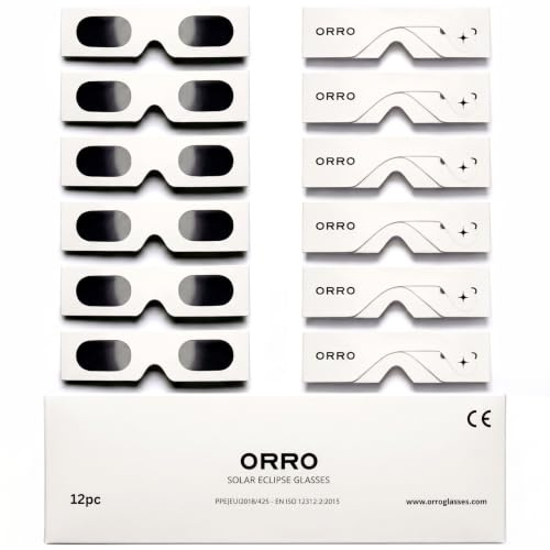 ORRO Solförmörkelseglasögon 45 mm, 2-/6-/12-pack, Passar Över Vanliga Glasögon, Certifierat Ögonskydd, Testade enligt EN ISO 12312-2:2015, CE-märkta - Edge Fit