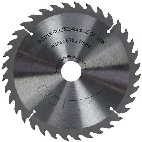 Scheppach Sägeblatt für Tauchsäge Handkreissäge PL75 | Ø 210 x 30 mm | 36 Zähne | Kreissägeblatt für Vollholz, Laminat und Kunststoffe | Tauchsägen Zubehör Ersatzteil 7901800601