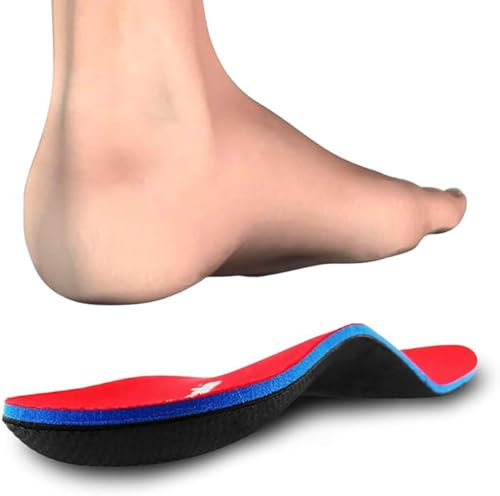 PCSsole Solette Plantari Ortopedici Supporto per Arco plantare,Solette Scarpe per Piede Piatto, Fascite Plantare, per Uomo e Donna Rosso(EU43-44(28cm))