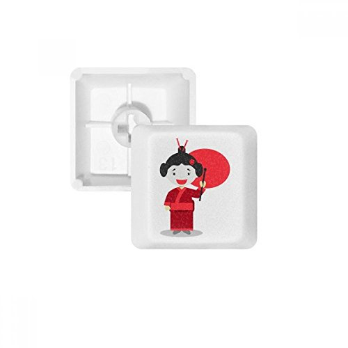 DIYthinker Blanco Rojo Japón Teclas Pbt De Dibujos Animados para Teclado Mecánico Blanco OEM Sin Marca De Impresión