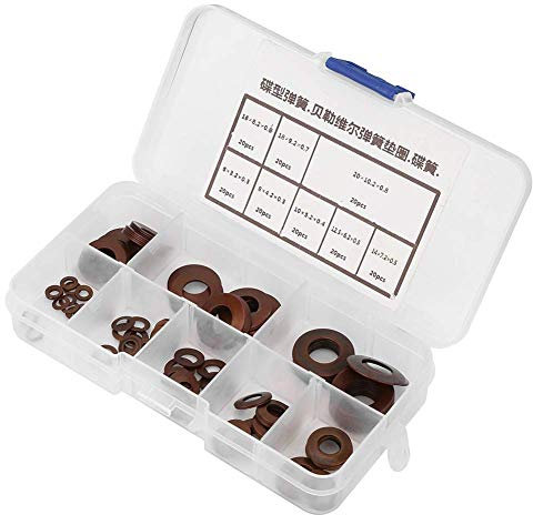 8 Typen Belleville Federscheibensortiment Set Druckfederscheibe Druckminderer für Kupplungsventile Sicherheitsventile