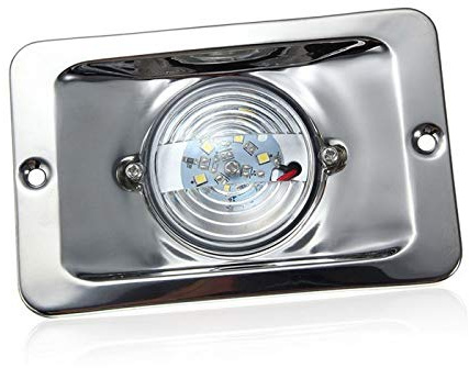 wepeculior 1 Pcs 12V Waterproof Stainless Steel Navigation Lamp White LED Square Light Transom Ship Lights for Marine Boat Ship