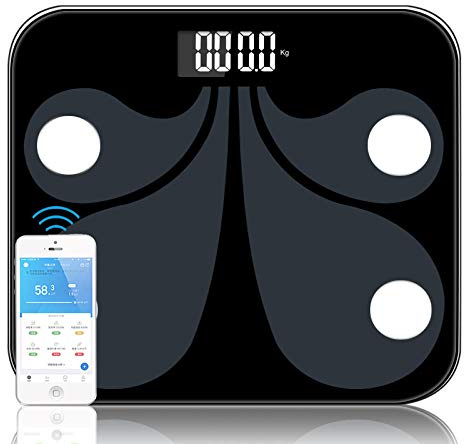 balance cuisine balance pese personne connectée bluetooth balance haute précision de cuisine balance connectée graisse corporelle balance connectée-Noir