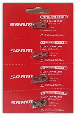 SRAM AXS PowerLock Link for 12-Speed Road Chains, Silver, Card/4