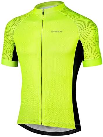 INBIKE Fahrradtrikot Herren Radtrikot Kurzarm Rennrad Trikot Fahrradbekleidung Atmungsaktiv Kurz Sommer Shirt für Radfahrer Fahrrad Grün 3XL