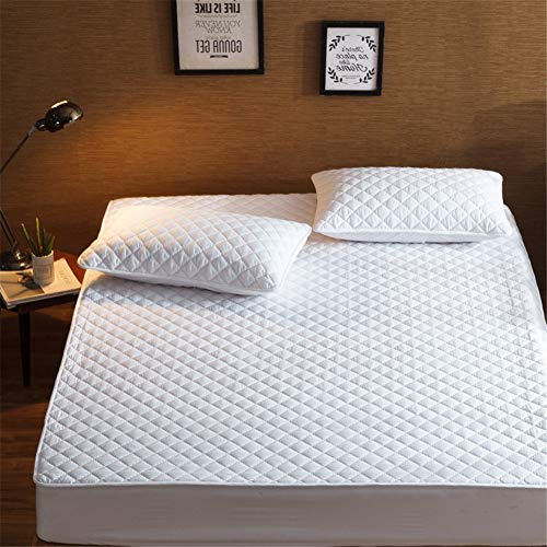 YCDZ Funda Protectora De Colchón, Antialérgica, Transpirable, Antiinsectos Y ácaros, Sin Olor, Apta para Todo Tipo De Camas (Blanco,200x220cm)