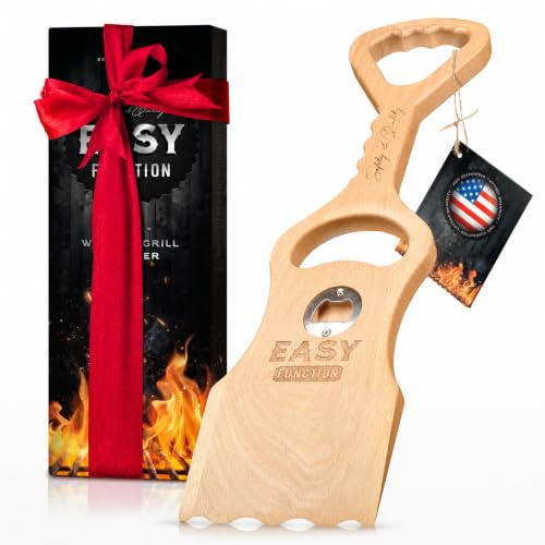EASY FUNCTION Holzgrillschaber – Holzalternative für eine Grillbürste, aus natürlichem Kiefern-Hartholz – nutzt die Neue EasyShape-Technologie für sichere Reinigung und borstenfreies Grillen