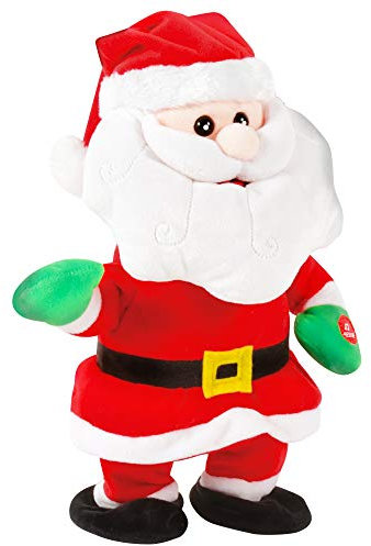 Dodo d'AMOUR - Weihnachtsmann aus Plüsch, animiert, singt und Tanzt – 191283 – Rot – Kuscheltier – Batterien enthalten – Spielzeug für Kinder – Geschenk – 30 cm x 19 cm – ab 3 Jahren