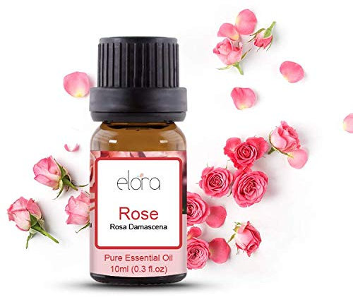 Elora 10ml Essential Oil - 100% Pure Natural Essential Oils for Diffuser, Humidifier, Aromatherapy, Sleep and Relaxation (10ml, Rose)