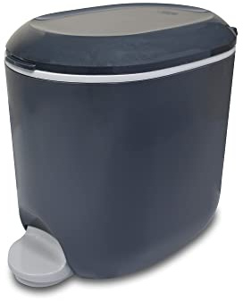 Addis Premium Deluxe Bathroom Office Pedal Bin with inner, 3.5 litre, Charcoal Grey & Light Grey