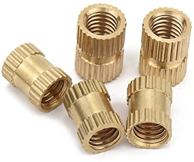 CONPHERON Messing Gewindeeinsatz, Rändelmuttern mit Innengewinde, Messing-Gewindeeinsätze Mutter M10x12x8 mm,10 Stück