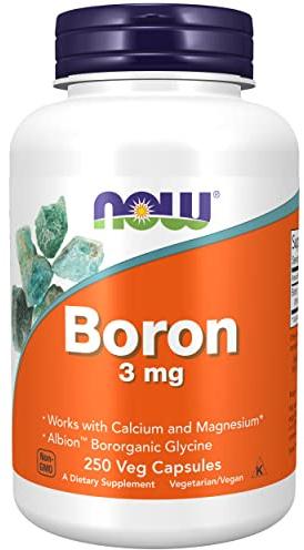 Now Foods, Boron (Bor), 3mg, 250 vegane Kapseln, Laborgeprüft, Glutenfrei, Sojafrei, Ohne Gentechnik, Vegetarisch