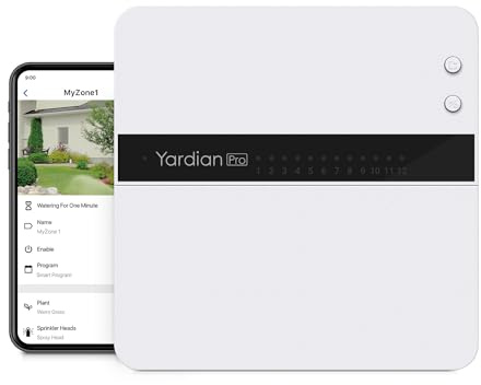 Yardian Pro Smarte 6-Zonen Bewässerungssteuerung, Apple HomeKit & WLAN | Kompatibel mit Apple HomeKit & Home Assistant, Ethernet & WLAN, Wetterbasierte Steuerung, Einfache Montage, Manuelle Tasten