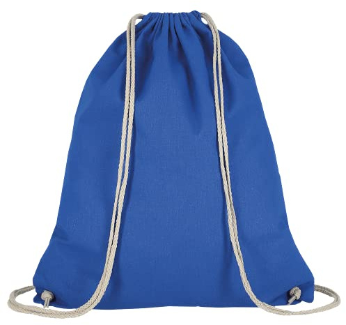 TEXXILLA Baumwoll Turnbeutel 38 x 46cm (10er Pack), Farbe:Royalblau | – Sportbeutel aus Baumwolle mit Kordelzug – Gym Sack, Stofftasche, Jutebeutel OEKO-TEX® geprüft – 19 Farben