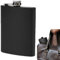 Generic Petaca para licores para hombres | Botella de metal negra mate pequeña de 6 7 8 oz para hombres y mujeres | Contenedor de vino ligero con tapa de metal para regalos de boda