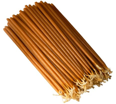Griechische Kerzen aus 100% reinem Bienenwachs rauchfrei hangemacht N3 33cm (50 Stk)