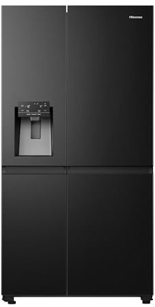 Hisense RS818N4TFC Side by Side – Kühl-Gefrierkombination, EEK C, Eis-Wasserspender, LED Display, Total No Frost, Multi Air Flow, Fast Freeze, schwarz