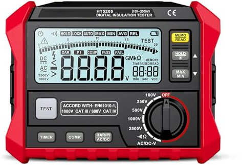 Vislone Isolationswiderstandstester Elektrischer Isolationswiderstandstester Hochpräzises digitales Widerstandsmessgerät