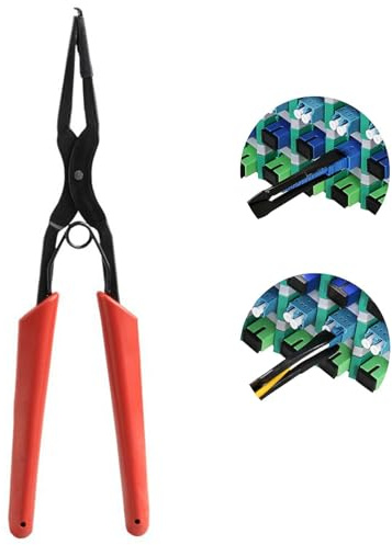 Miller IET Optical Fiber Pliers, SC/LC Outlet Flange Head Remove Plier Long Nose Rubber Anti Slip Handle Steel Portable Flange Pliers, for Optical Repair and Connecting
