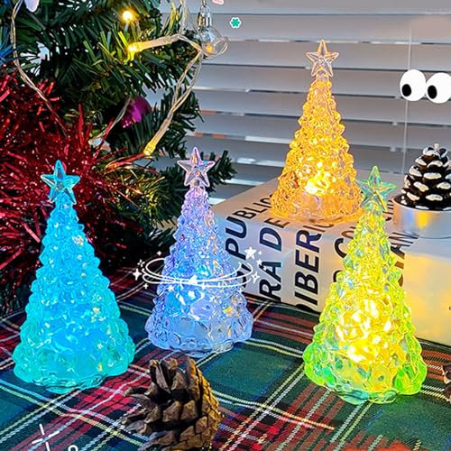 ACAREY 4 Stück Weihnachtsdeko Led Kerzen Elektrische Kerzen LED Teelichter, Led Candle Weihnachtsbaum Beleuchtung LED Weihnachtsbeleuchtung Für Weihnachtsdeko Innen, Fenster, Tiste Deko (Bunt)