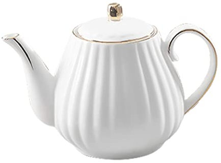 LeGDOr Kaffeekanne Loseblatt-Keramik-Teekanne Glas-Kaffeekessel Keramik-Teekanne Porzellan-Herd-Teekanne Teekannen für losen Tee Wasserbehälter Wasserkanne Phnom Penh Keramik Weiß Aldult