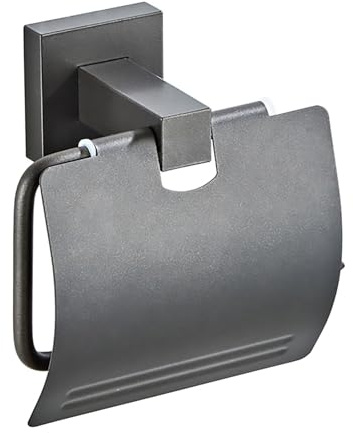 Toilettenpapierhalter mit Deckel, Klopapierhalter WC Wandmontage Klorollenhalter Aluminium Toilettenpapier Halterung Pistolengrau Toilettenpapierrollenhalter für Toilette Badezimmer Küche